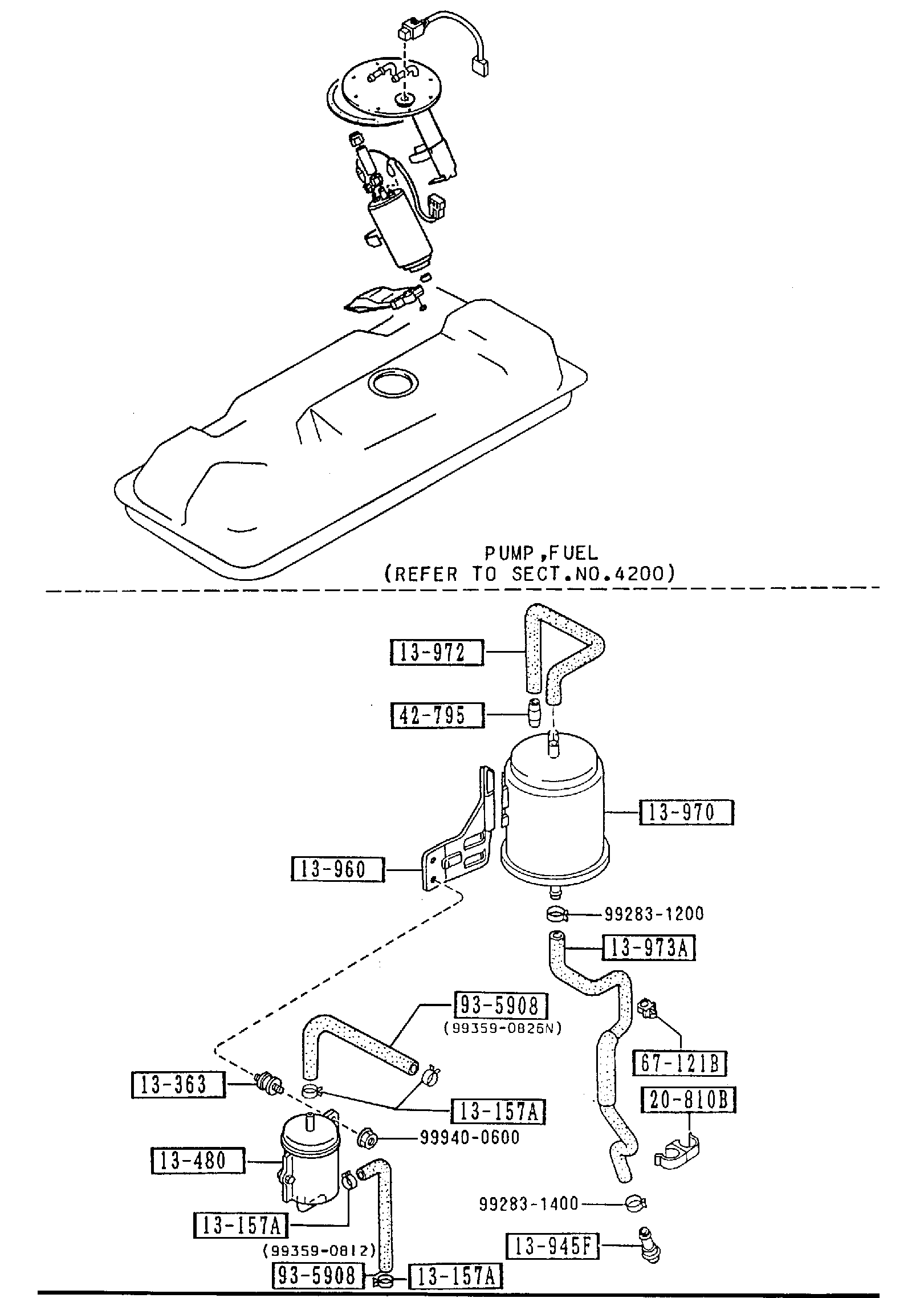 Diagram FUEL SYSTEM (3000CC) for your 1992 Mazda 323  HATCHBACK  