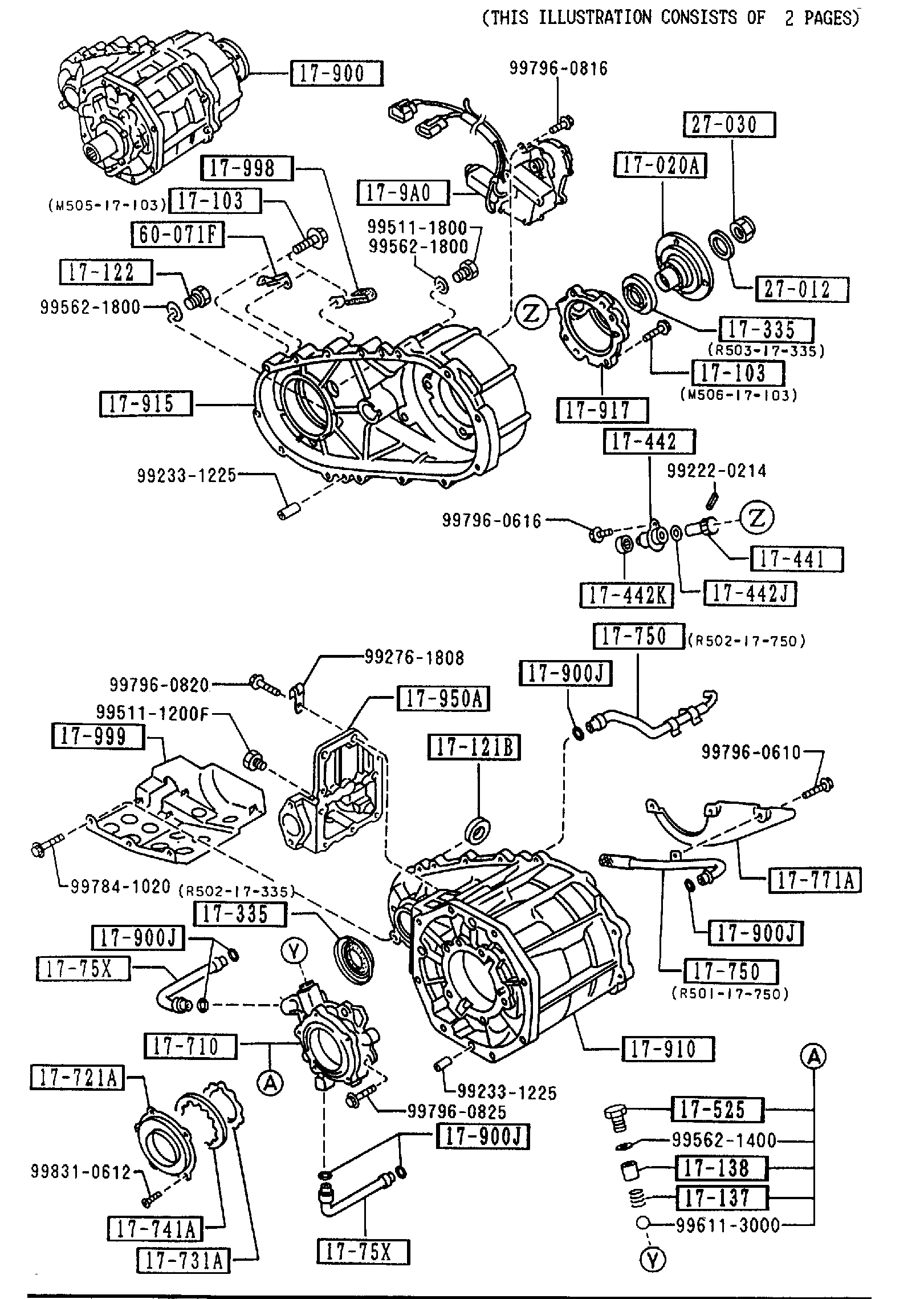 Diagram TRANSMISSION CASE (MANUAL TRANSMISSION) (4WD) for your 2004 Mazda B4000   