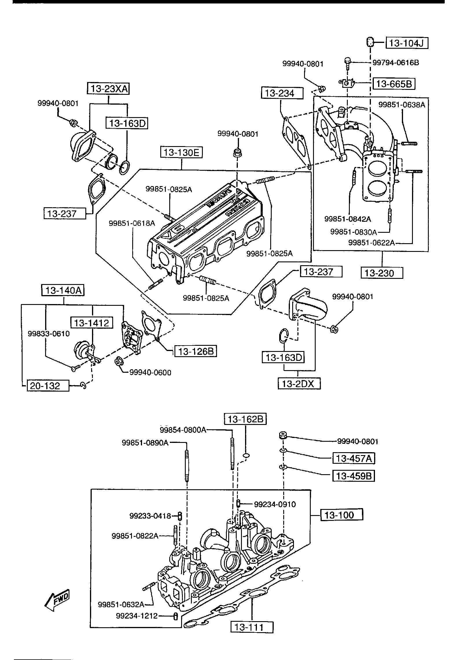 Diagram INLET MANIFOLD (3000CC) for your 1995 Mazda MPV   