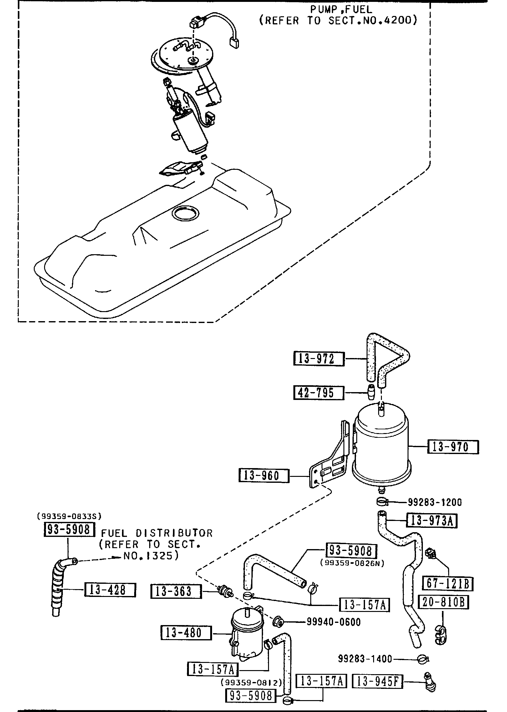 Diagram FUEL SYSTEM (3000CC) for your 1992 Mazda 323  HATCHBACK  