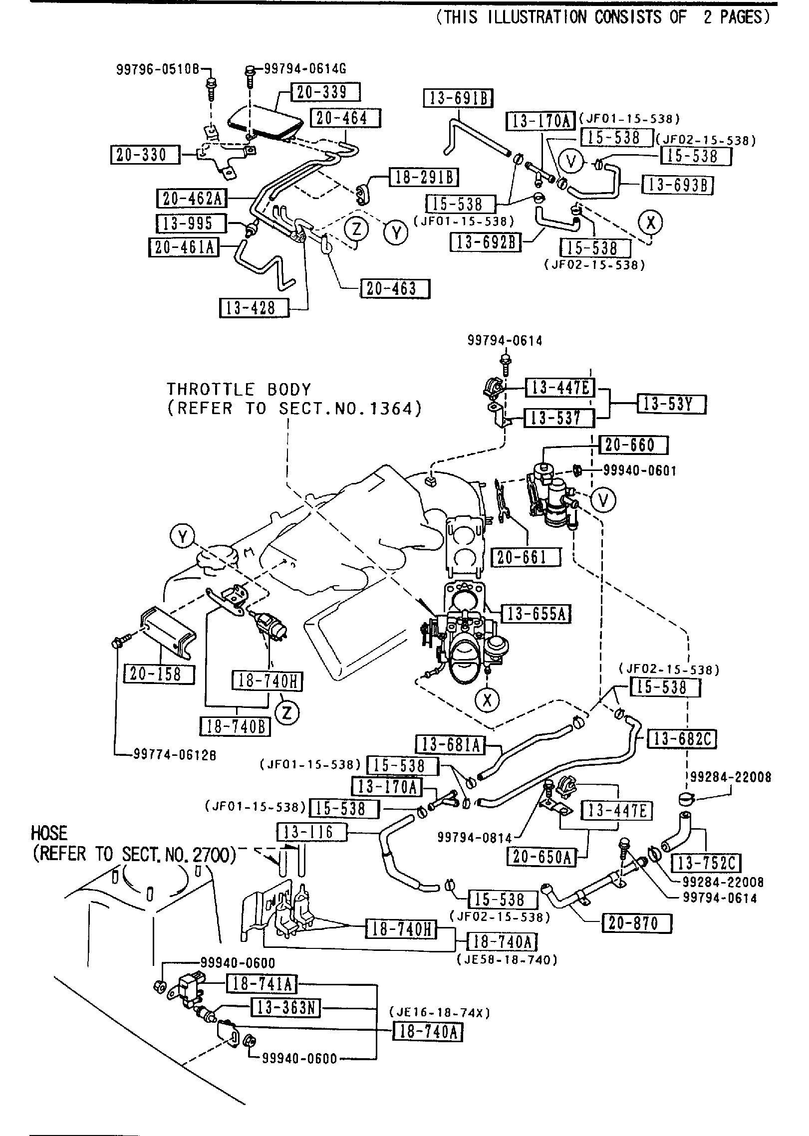 Diagram EMISSION CONTROL SYSTEM (INLET SIDE) (3000CC) for your Mazda