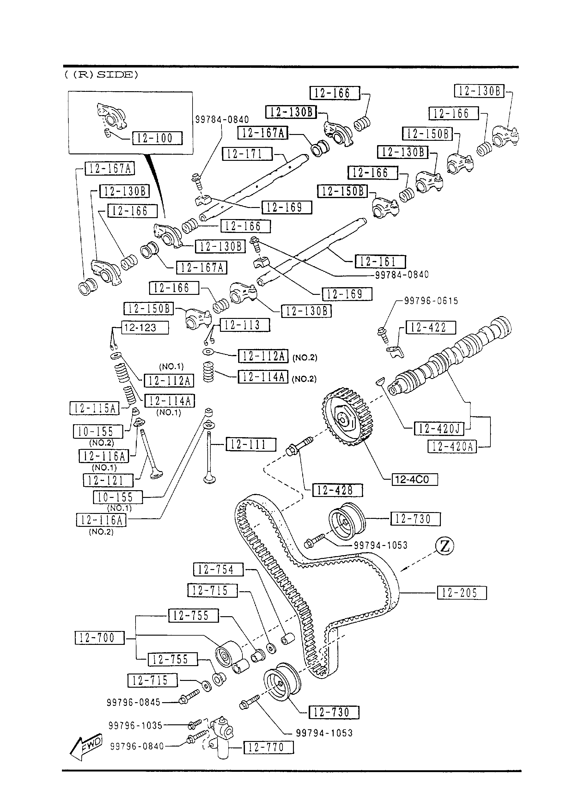 Diagram VALVE SYSTEM for your 2001 Mazda Protege   