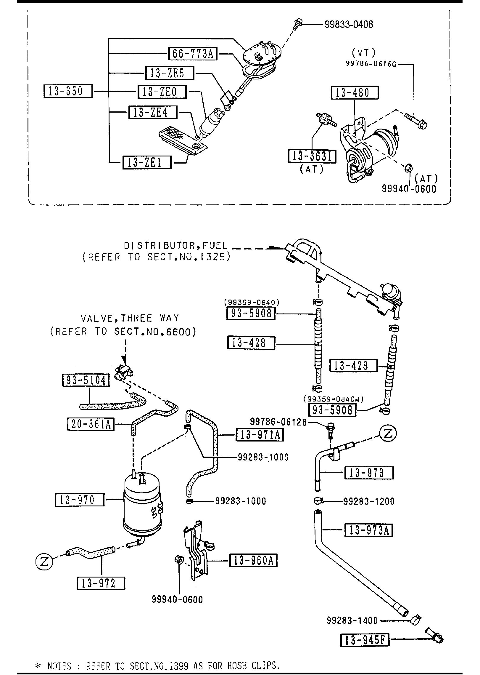 Diagram FUEL SYSTEM for your Mazda