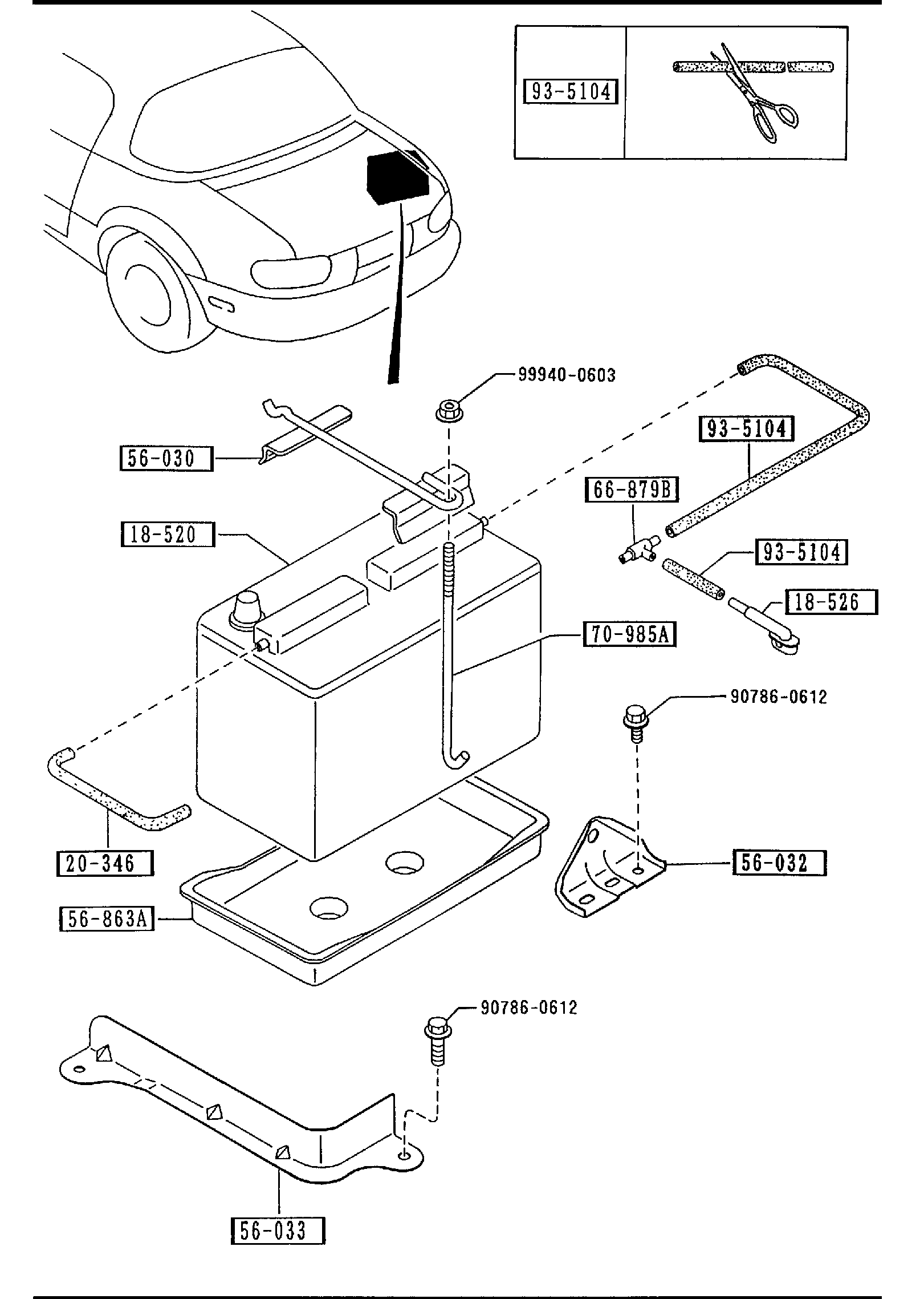 Diagram BATTERY for your 2011 Mazda MX-5 Miata   