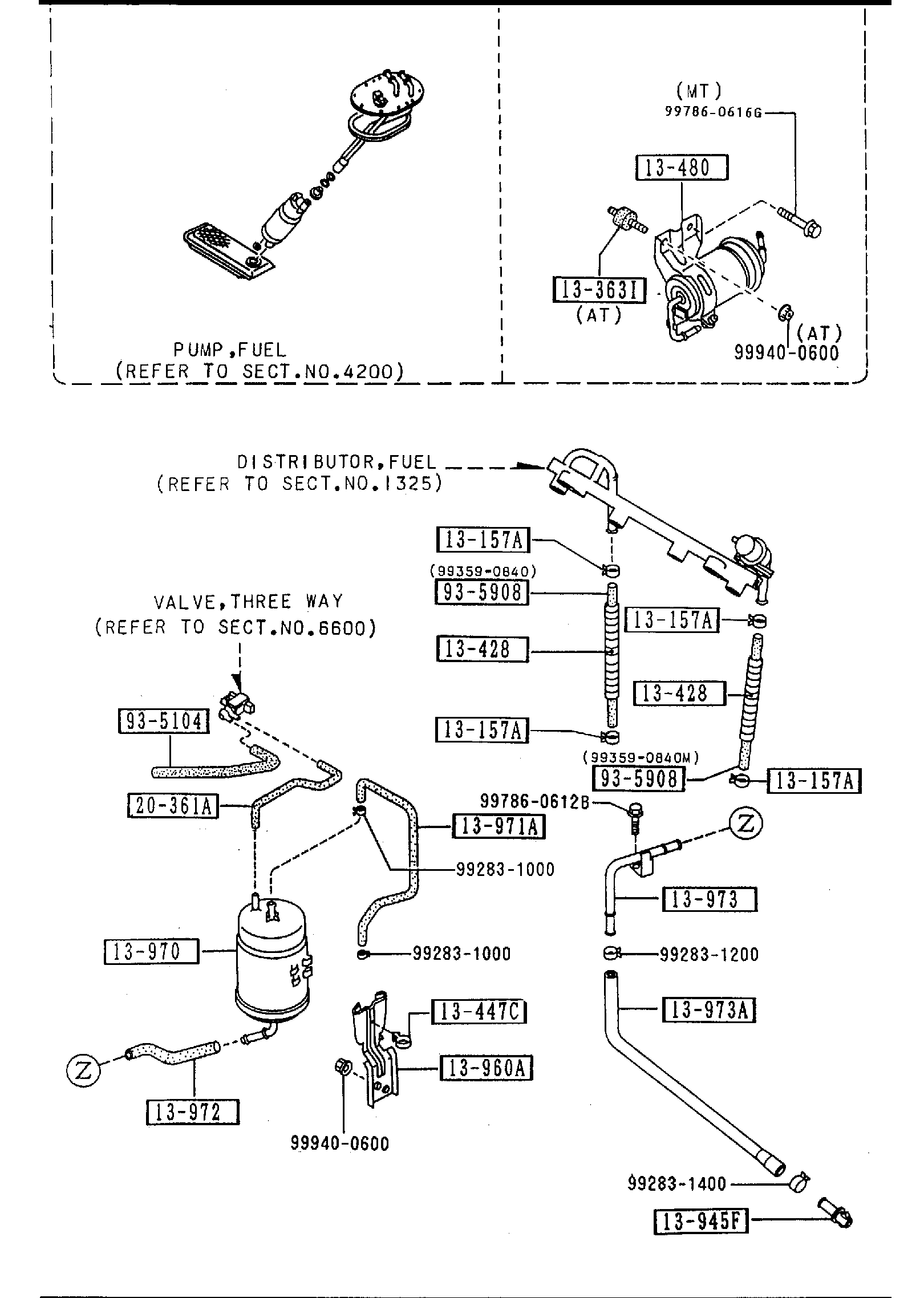 Diagram FUEL SYSTEM for your Mazda