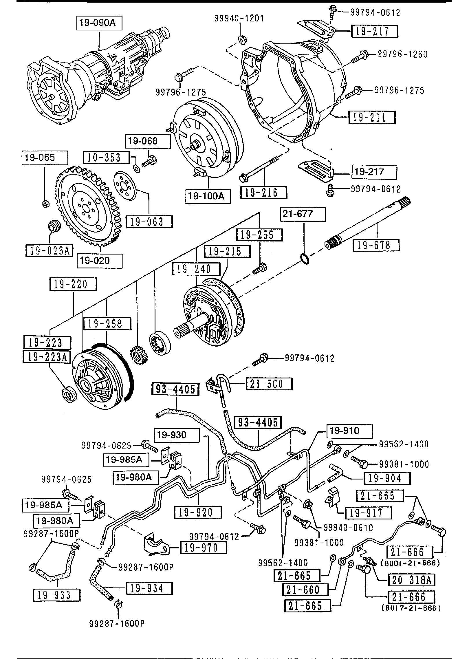 Diagram AUTOMATIC TRANSMISSION TORQUE CONVERTER, OIL PUMP & PIPINGS for your 2006 Mazda MX-5 Miata   