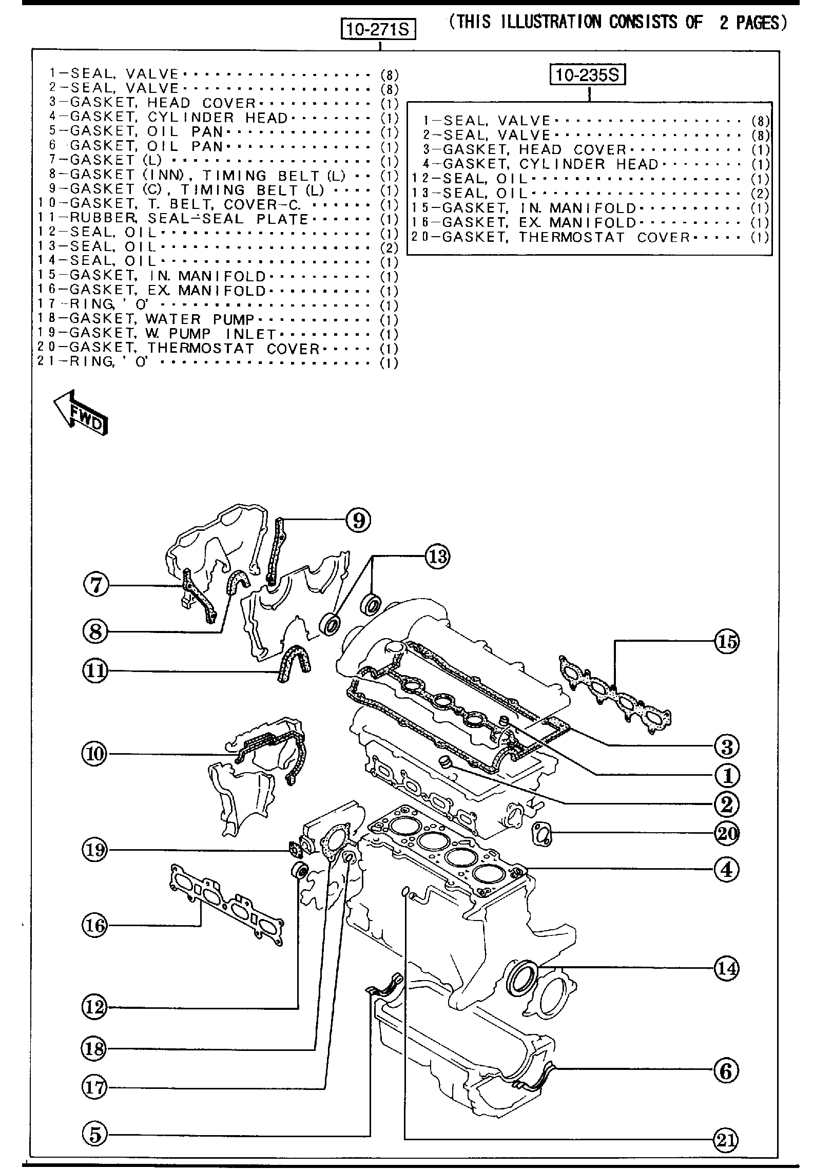 Diagram ENGINE & GASKET SETS for your 2009 Mazda Mazda5   