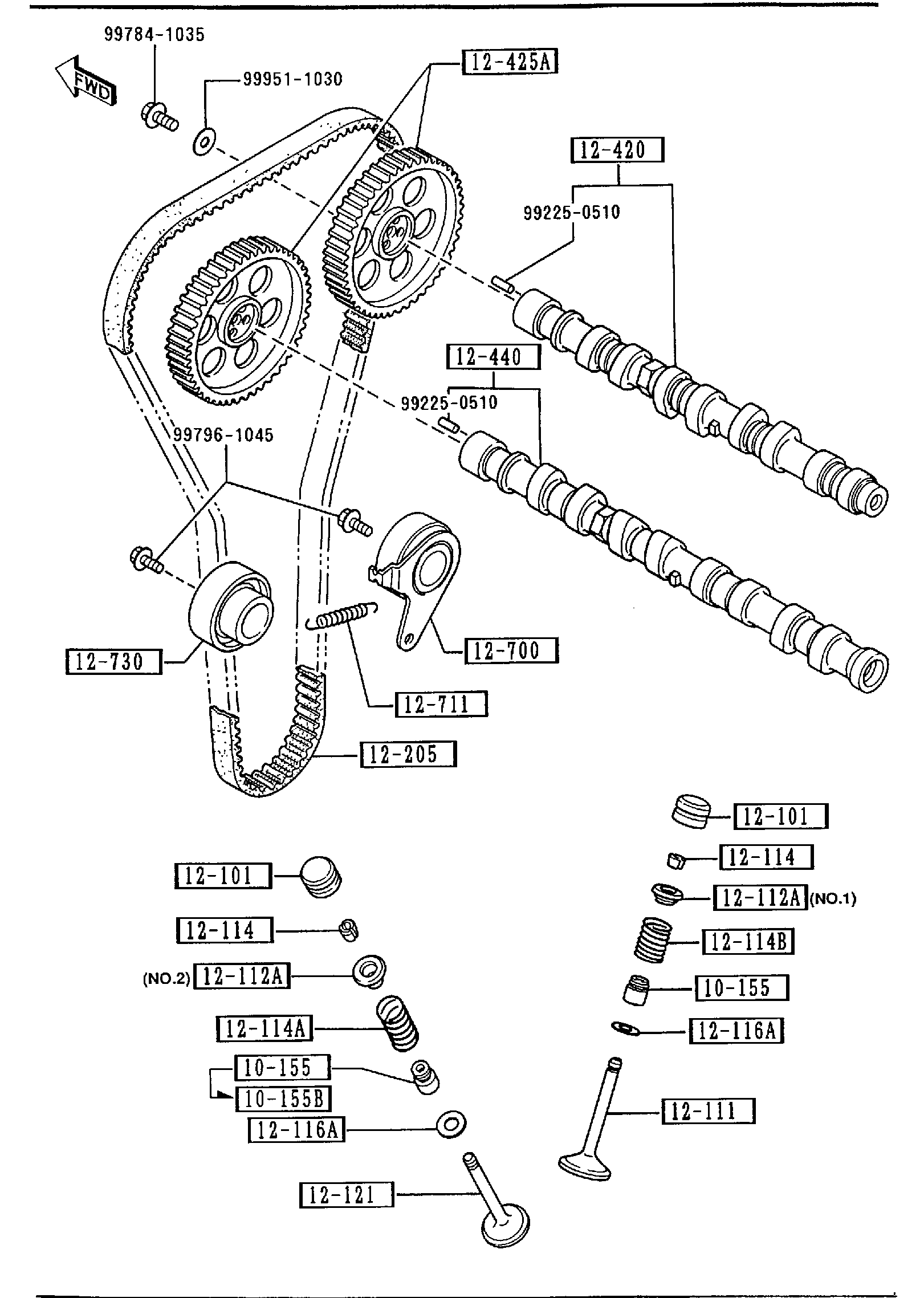 Diagram VALVE SYSTEM for your 1995 Mazda Millenia  S 