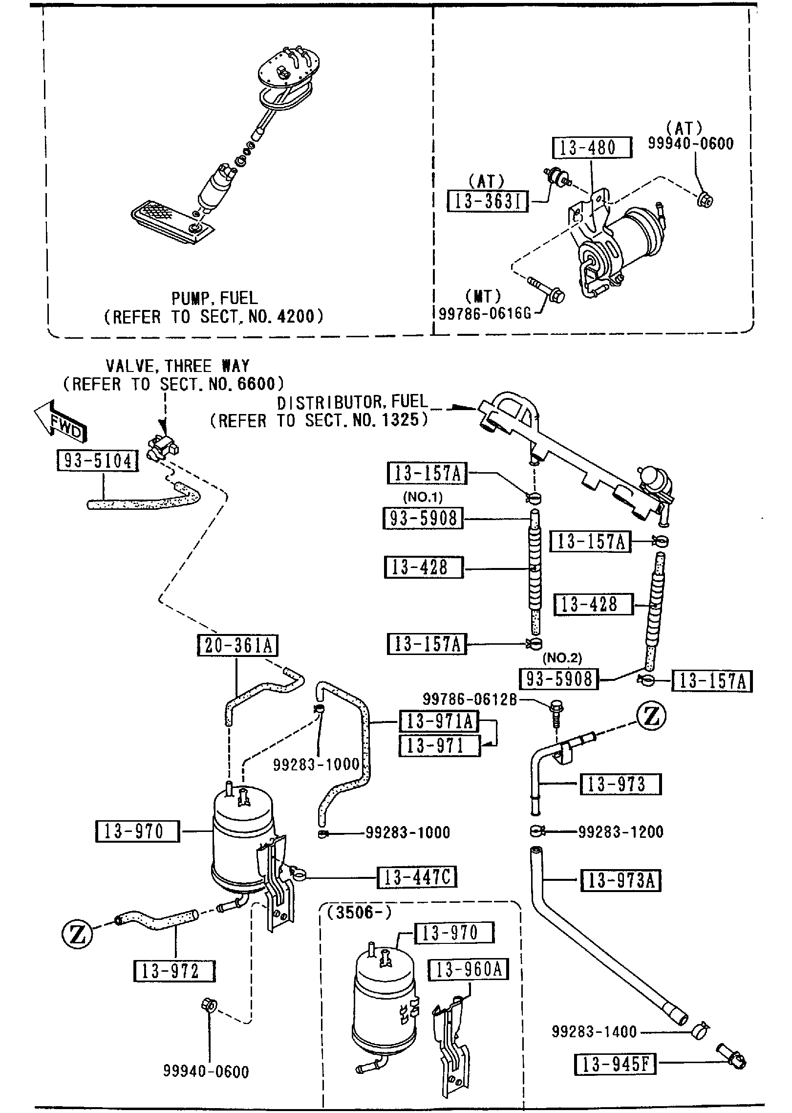 Diagram FUEL SYSTEM for your Mazda