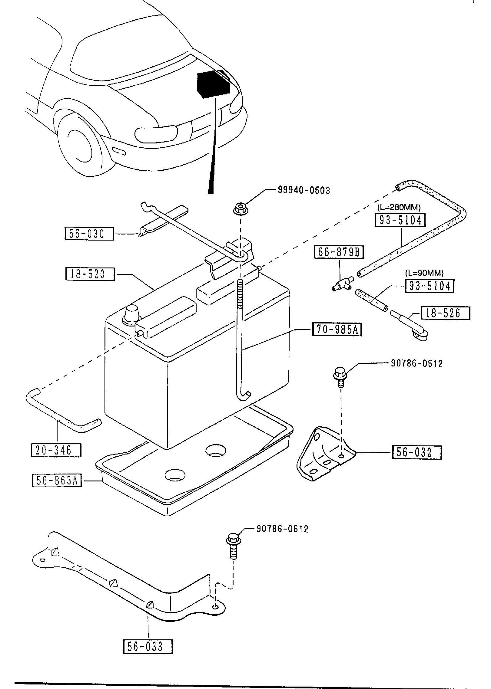 Diagram BATTERY for your Mazda