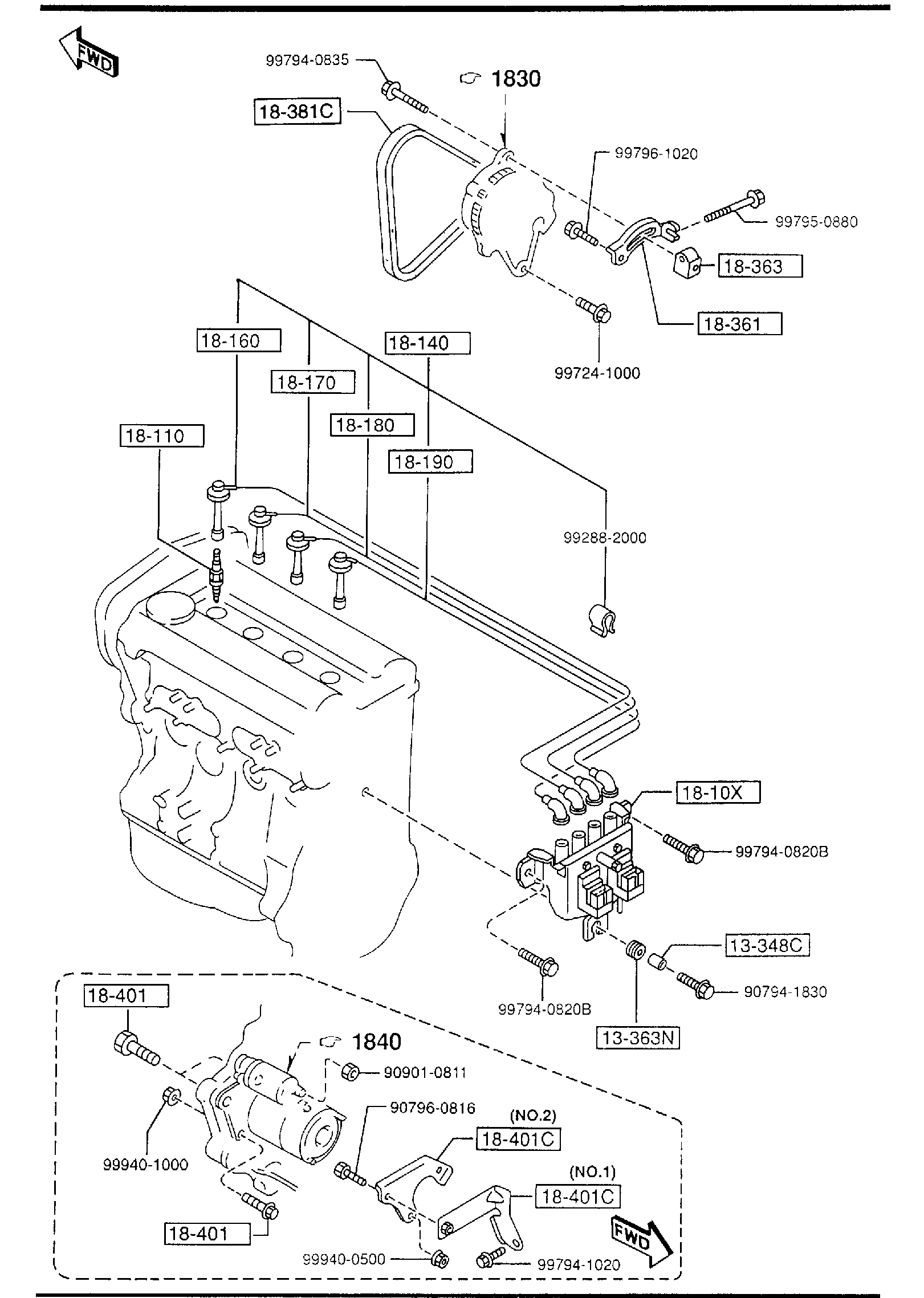 Diagram ENGINE ELECTRICAL SYSTEM for your 2012 Mazda MX-5 Miata   