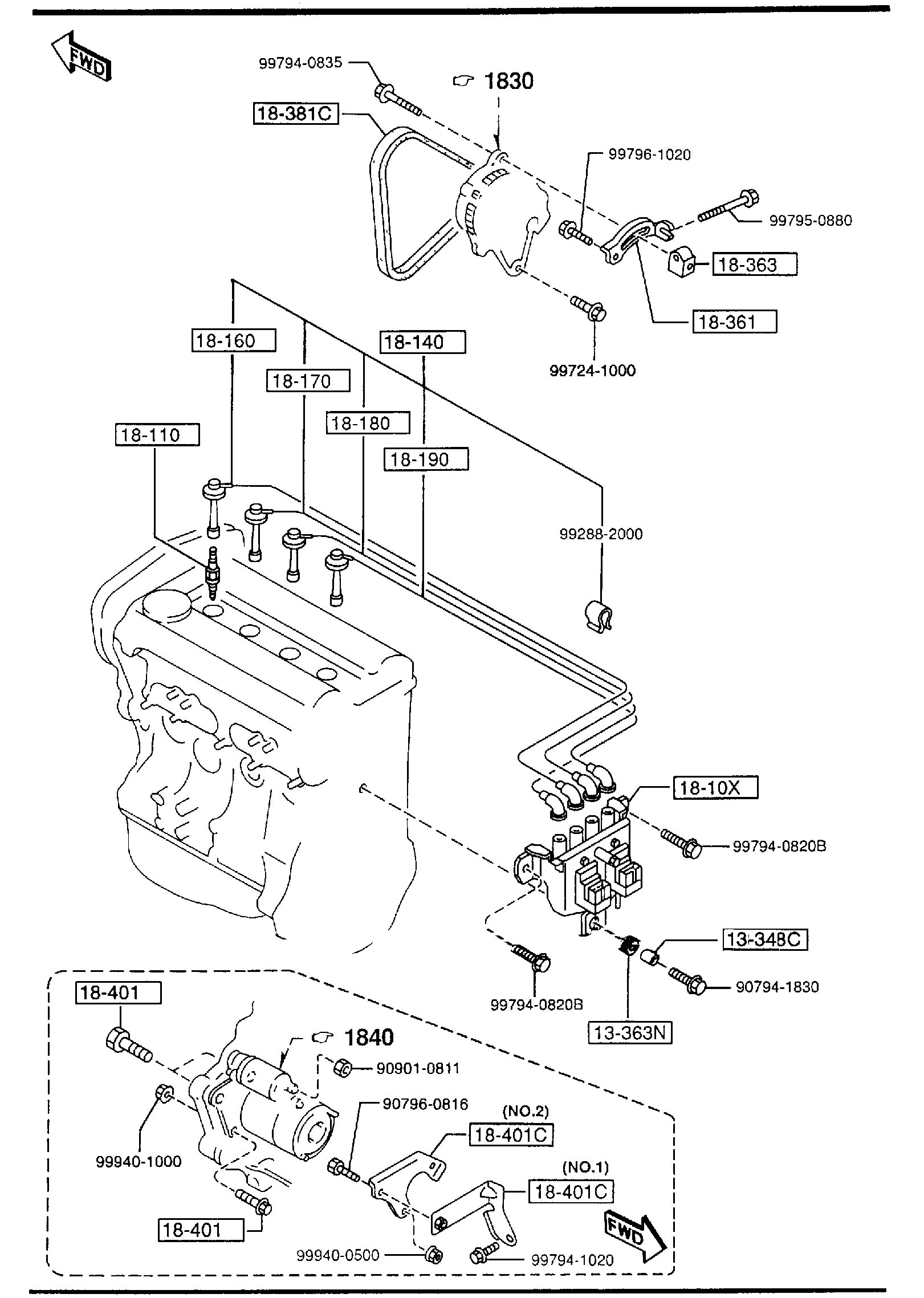 Diagram ENGINE ELECTRICAL SYSTEM for your 2012 Mazda MX-5 Miata   