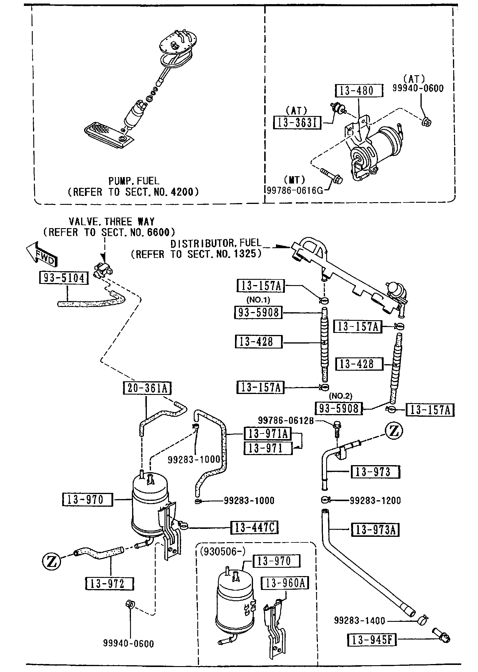 Diagram FUEL SYSTEM for your Mazda