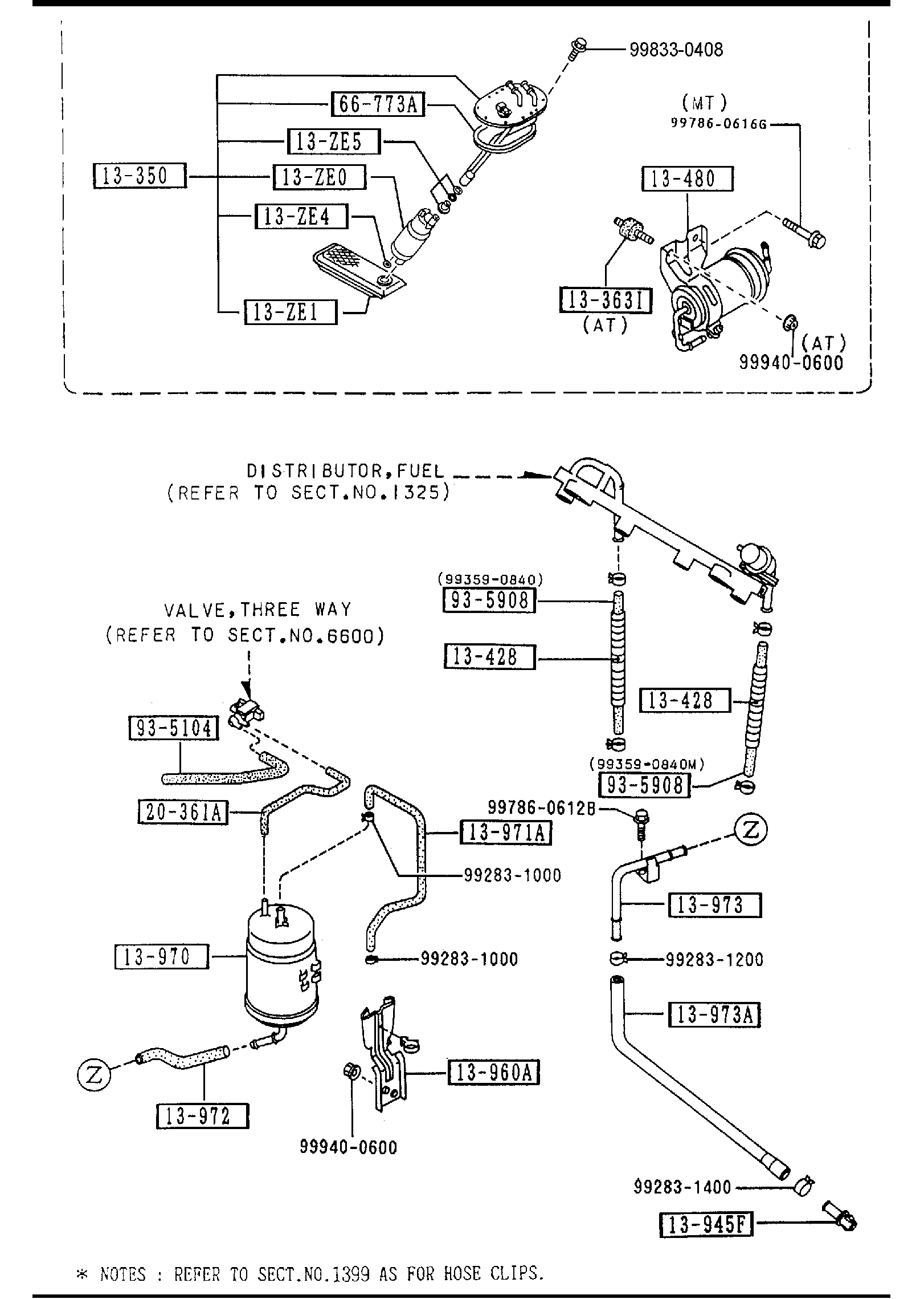 Diagram FUEL SYSTEM for your Mazda