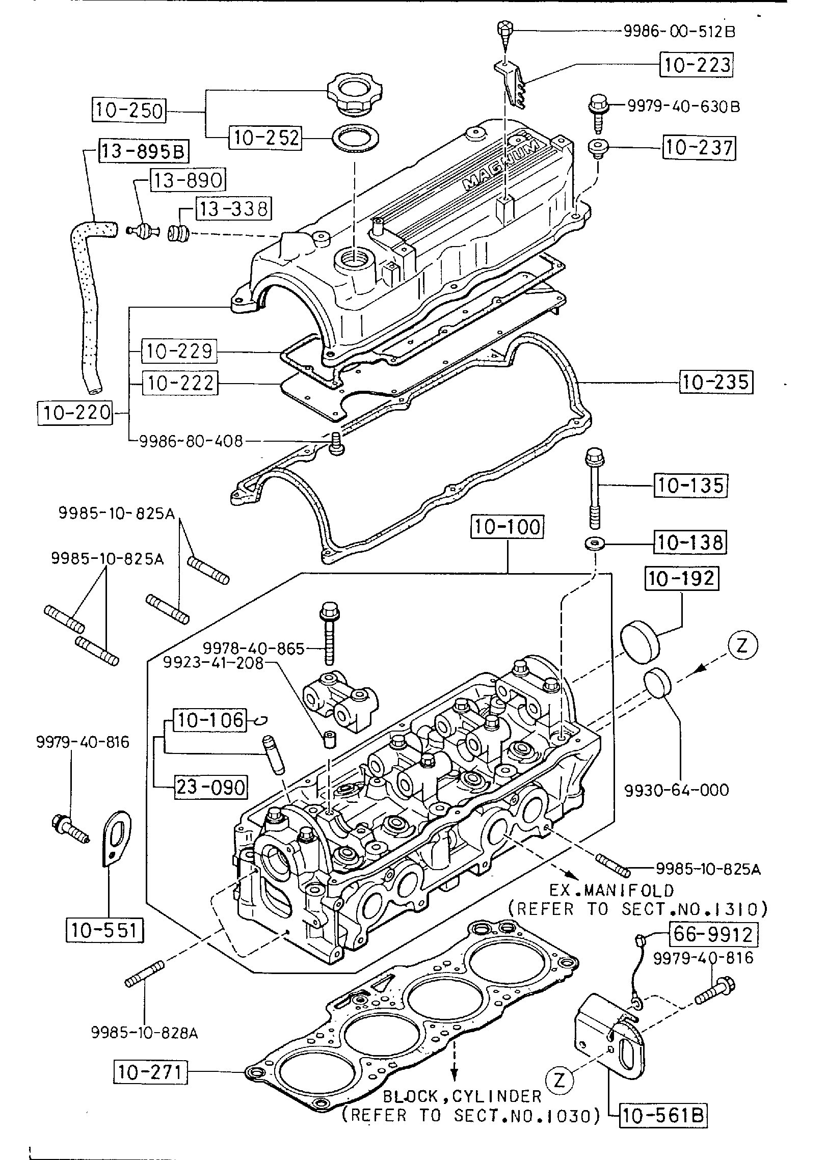 Diagram CYLINDER HEAD & COVER (2000CC) for your 2003 Mazda Tribute   