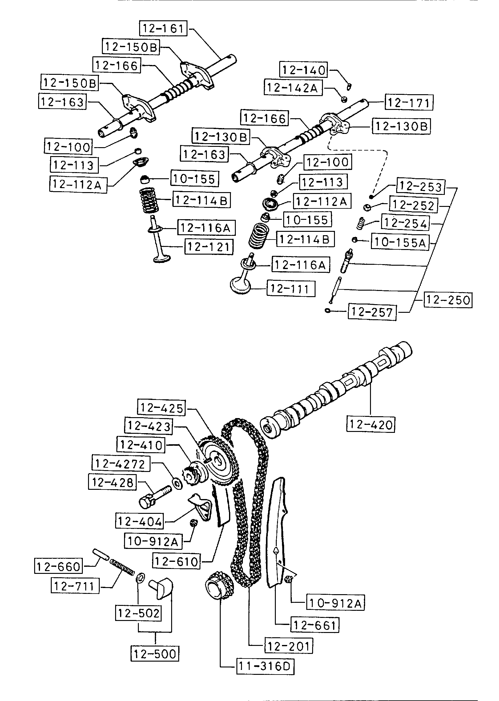 Diagram VALVE SYSTEM (2600CC)('87 & '88 MODELS) for your 2005 Mazda Tribute   
