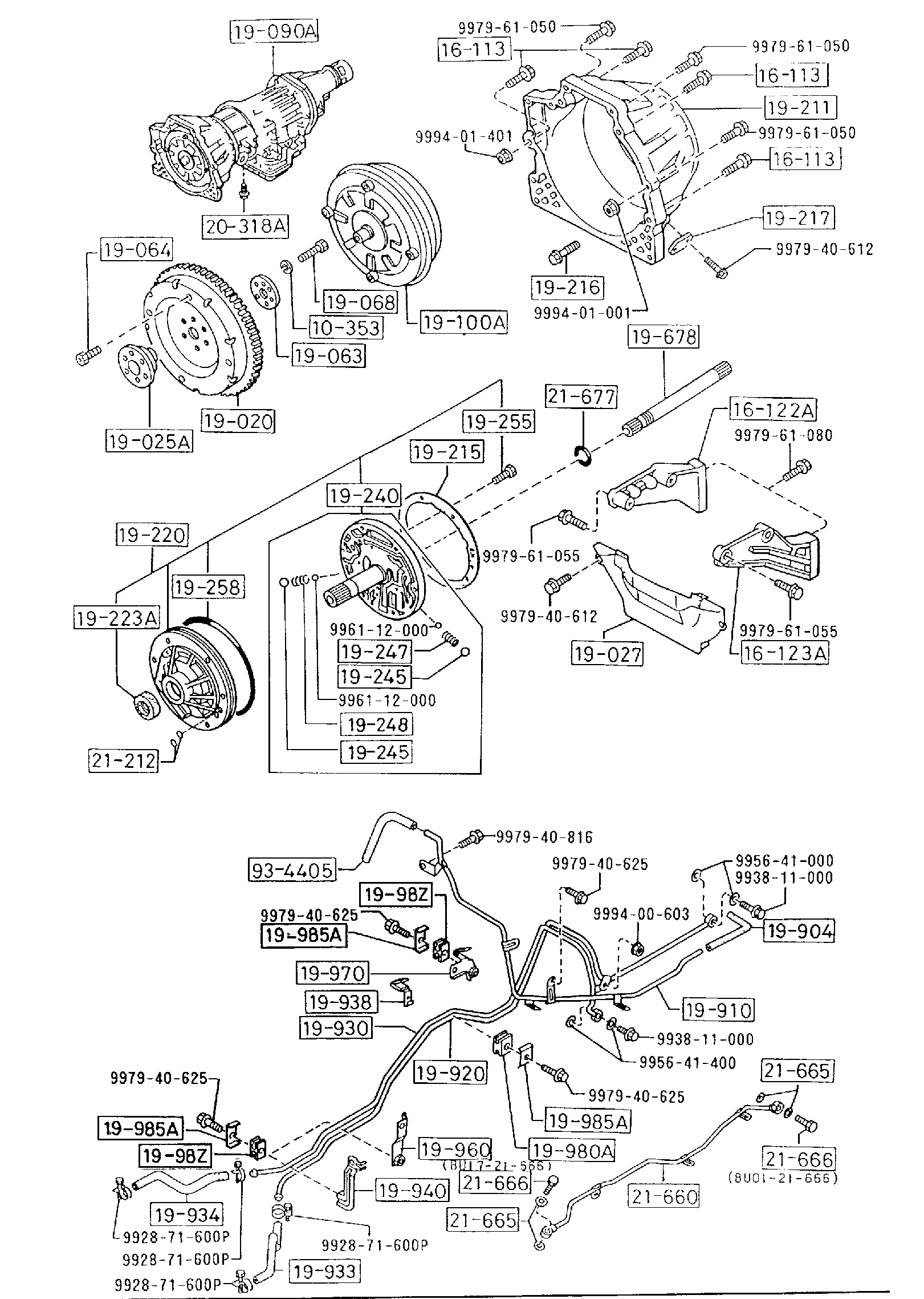 Diagram TORQUE CONVERTER,OIL PUMP & PIPINGS (AUTOMATIC) (2200CC) for your 2006 Mazda B2300   
