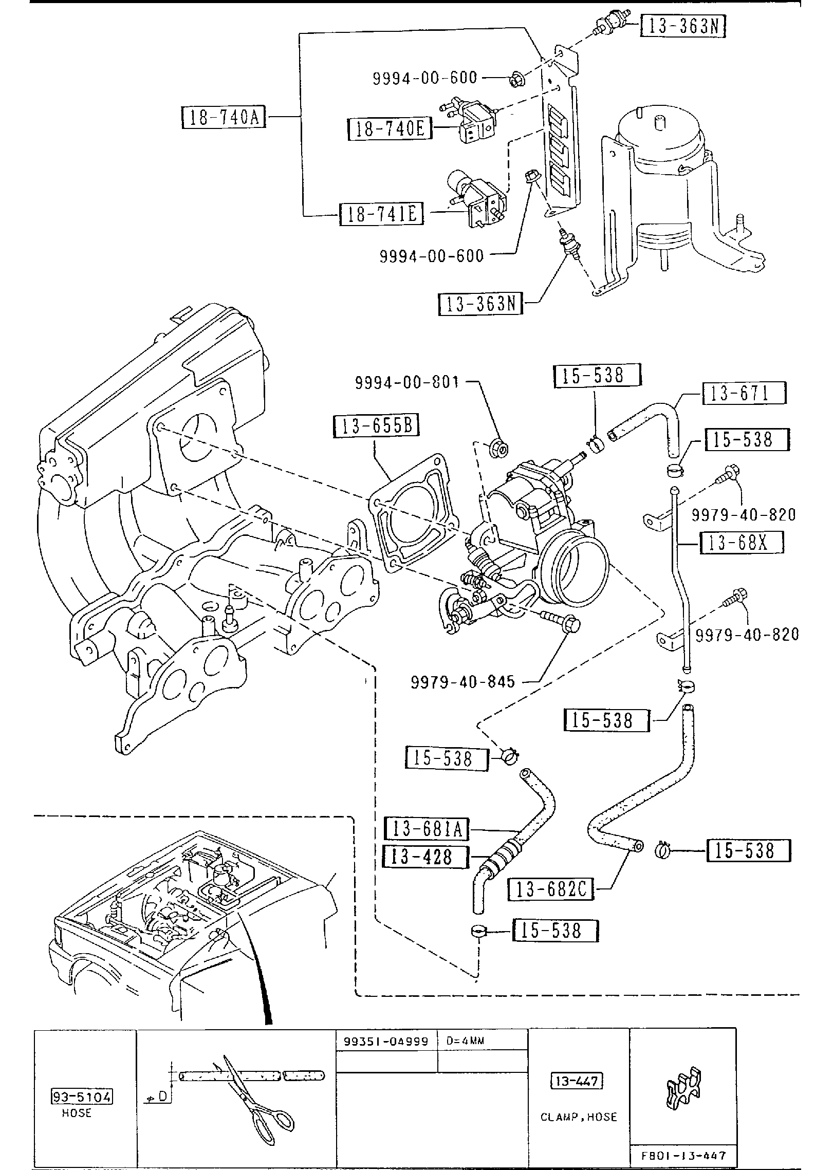 Diagram EMISSION CONTROL SYSTEM (INLET SIDE) (2200CC)(EGI) for your 2009 Mazda CX-7  Touring 
