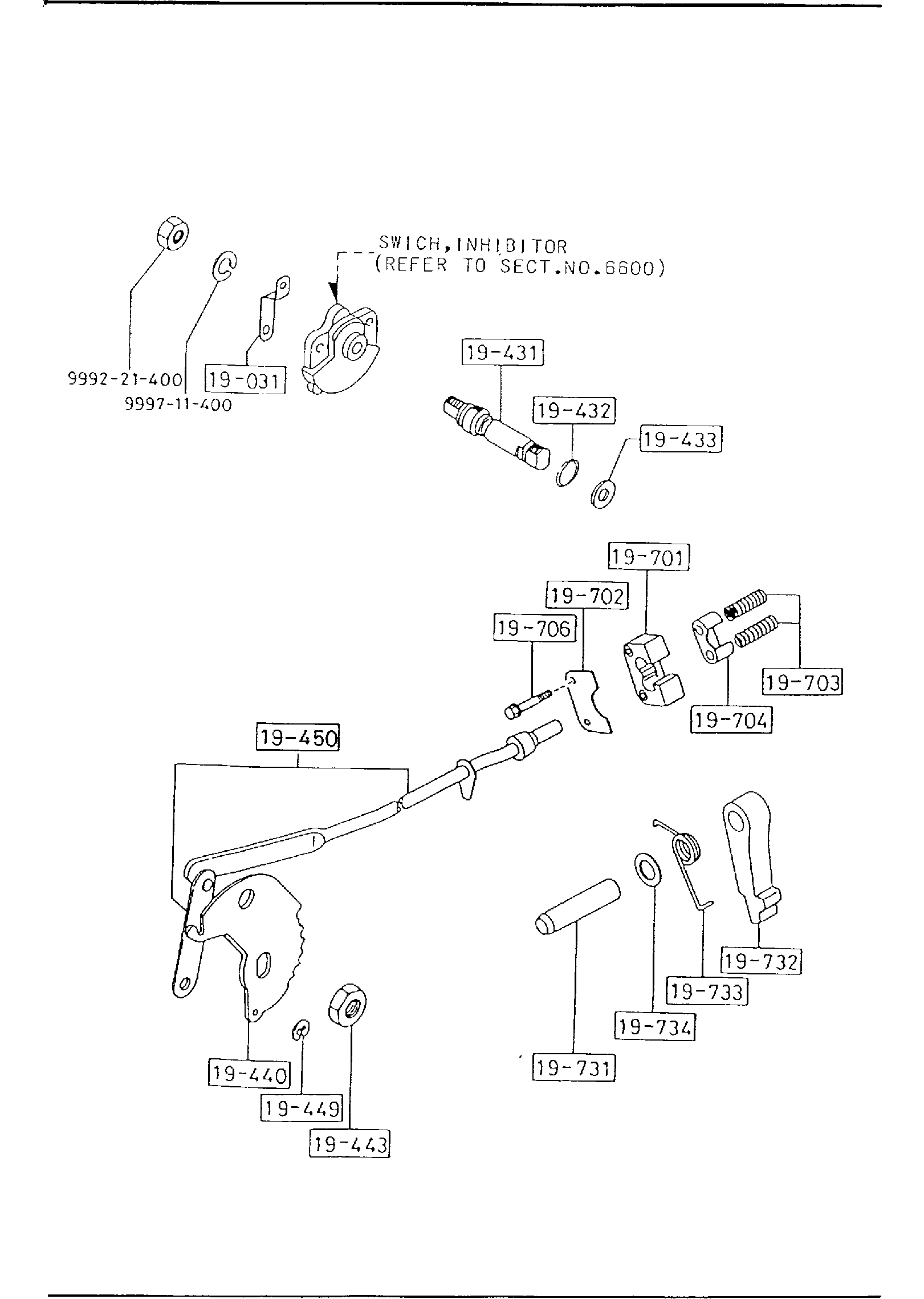 Diagram MANUAL LINKAGE SYSTEM (AUTOMATIC) (4X2) for your 2003 Mazda Protege  SEDAN LX L 