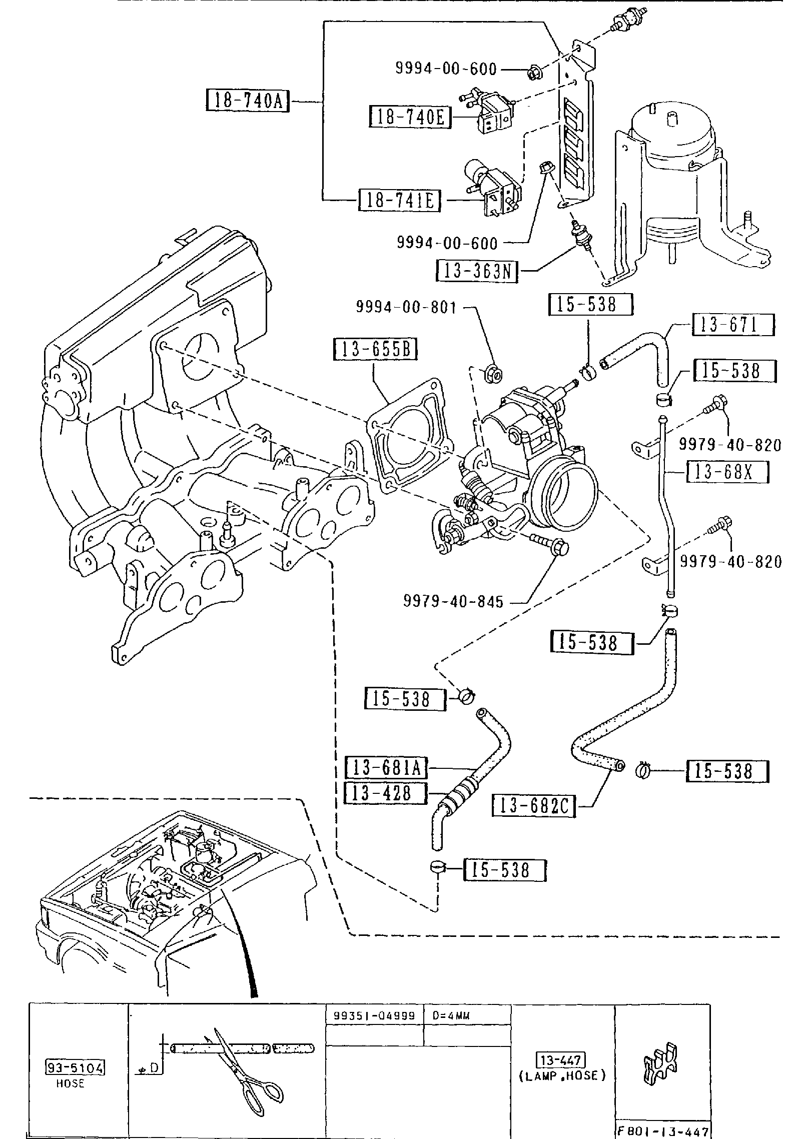 Diagram EMISSION CONTROL SYSTEM (INLET SIDE) (2200CC) for your 2005 Mazda Mazda3  HATCHBACK SP 