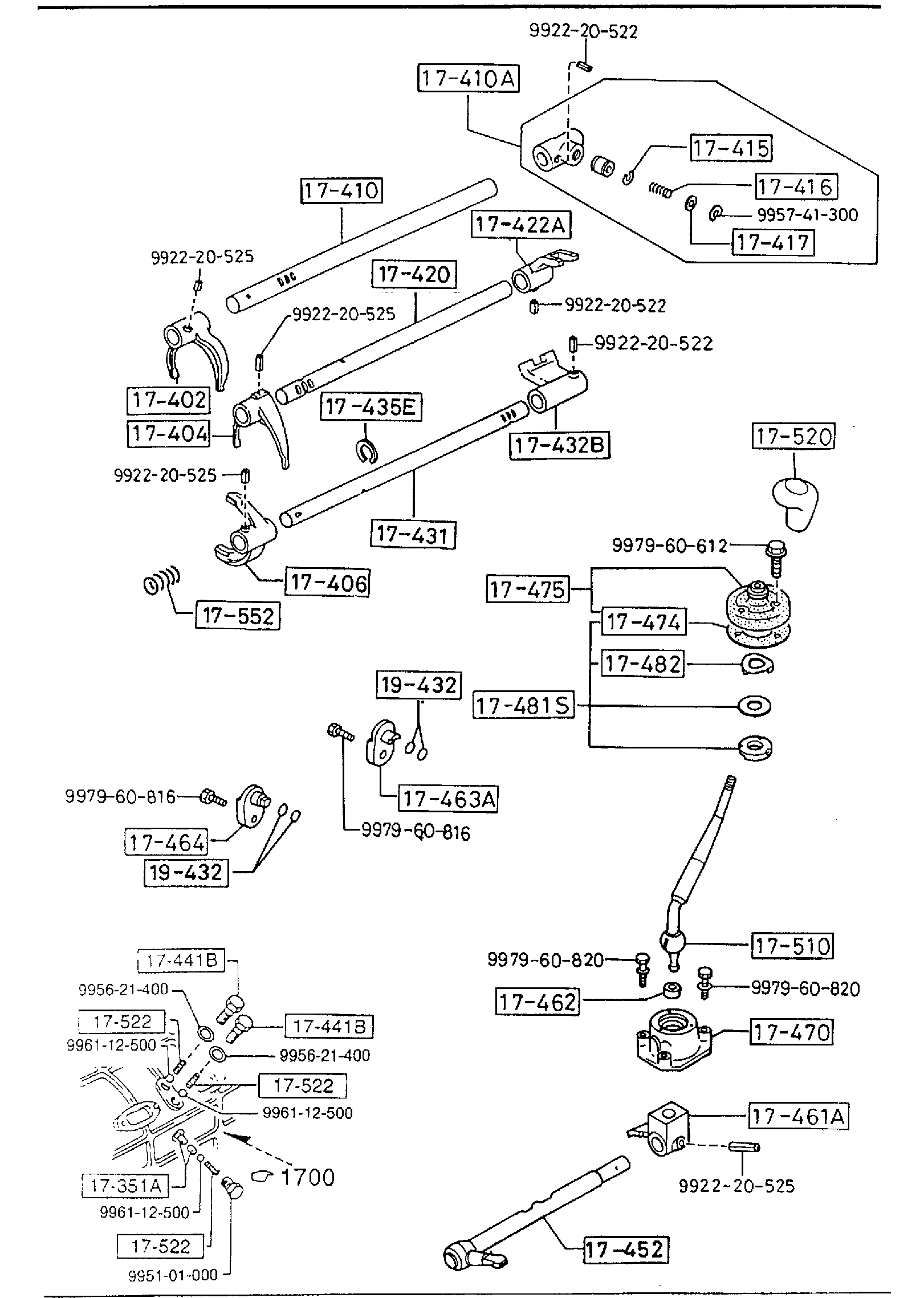 Diagram CHANGE CONTROL SYSTEM (MANUAL) (2600CC)(4X2) for your 1988 Mazda RX-7  COUPE  