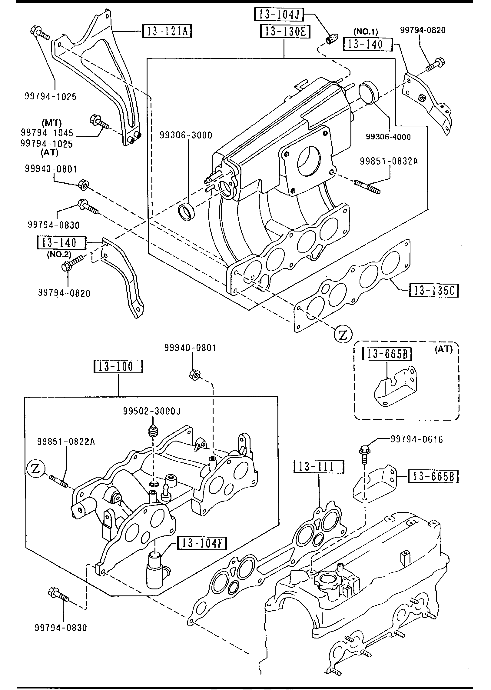 Diagram INLET MANIFOLD (2200CC)(EGI) for your 1993 Mazda Protege  SEDAN BASE 