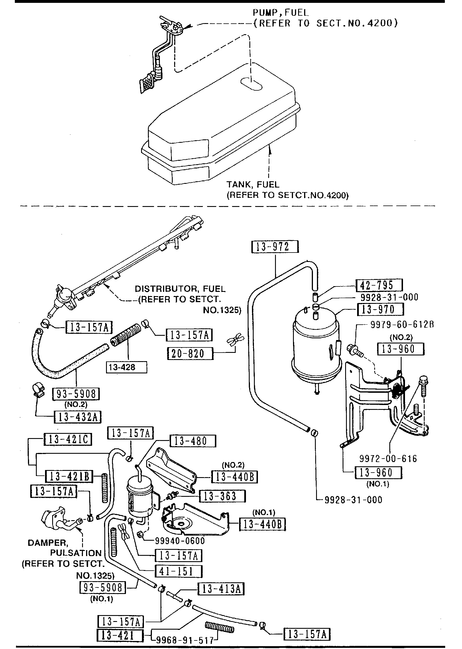 Diagram FUEL SYSTEM (2600CC) for your 1997 Mazda Millenia   