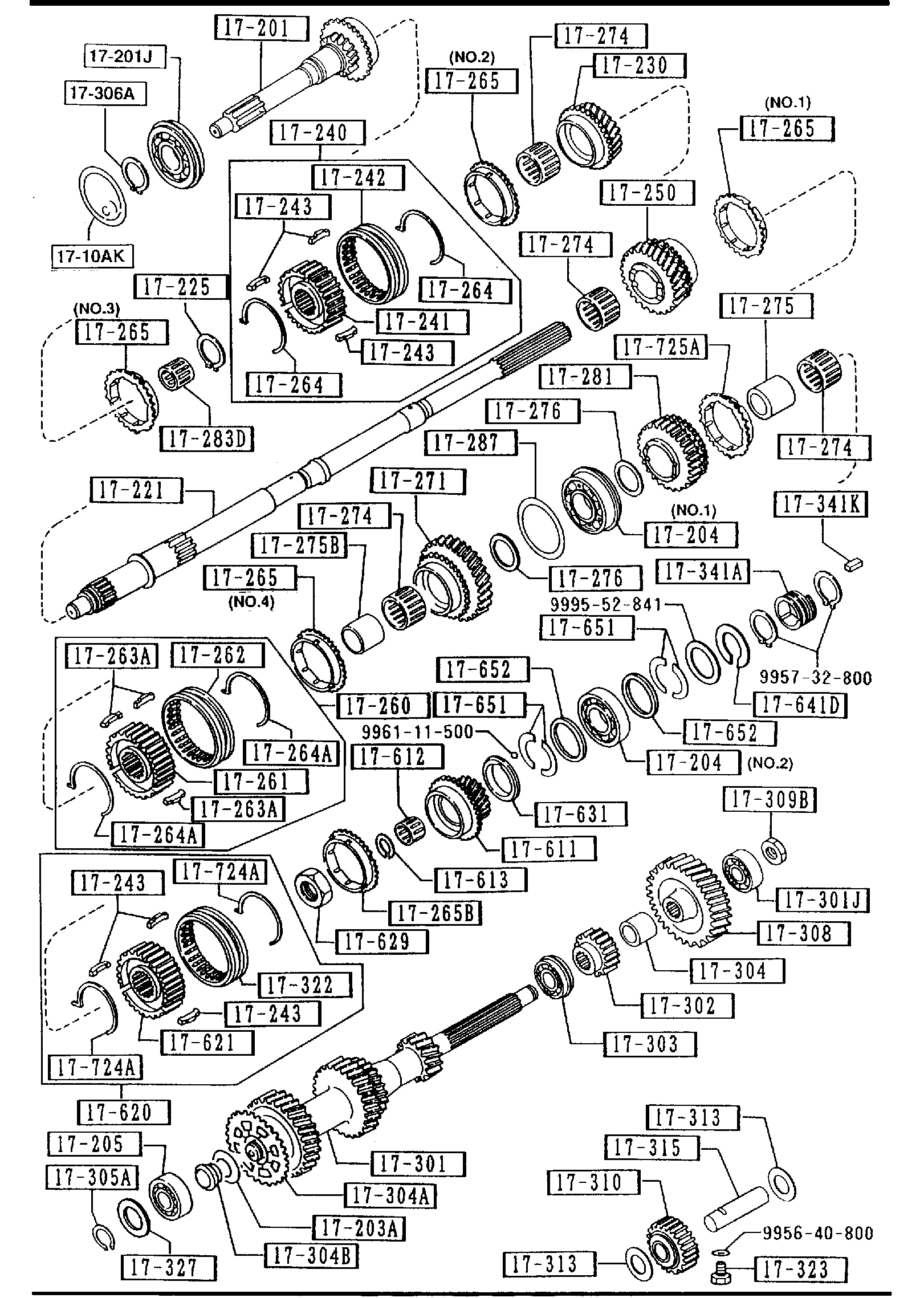 Diagram TRANSMISSION GEARS(MANUAL) (2600CC)(4X2) for your 2016 Mazda Mazda3  HATCHBACK ITR (VIN Begins: JM1) 