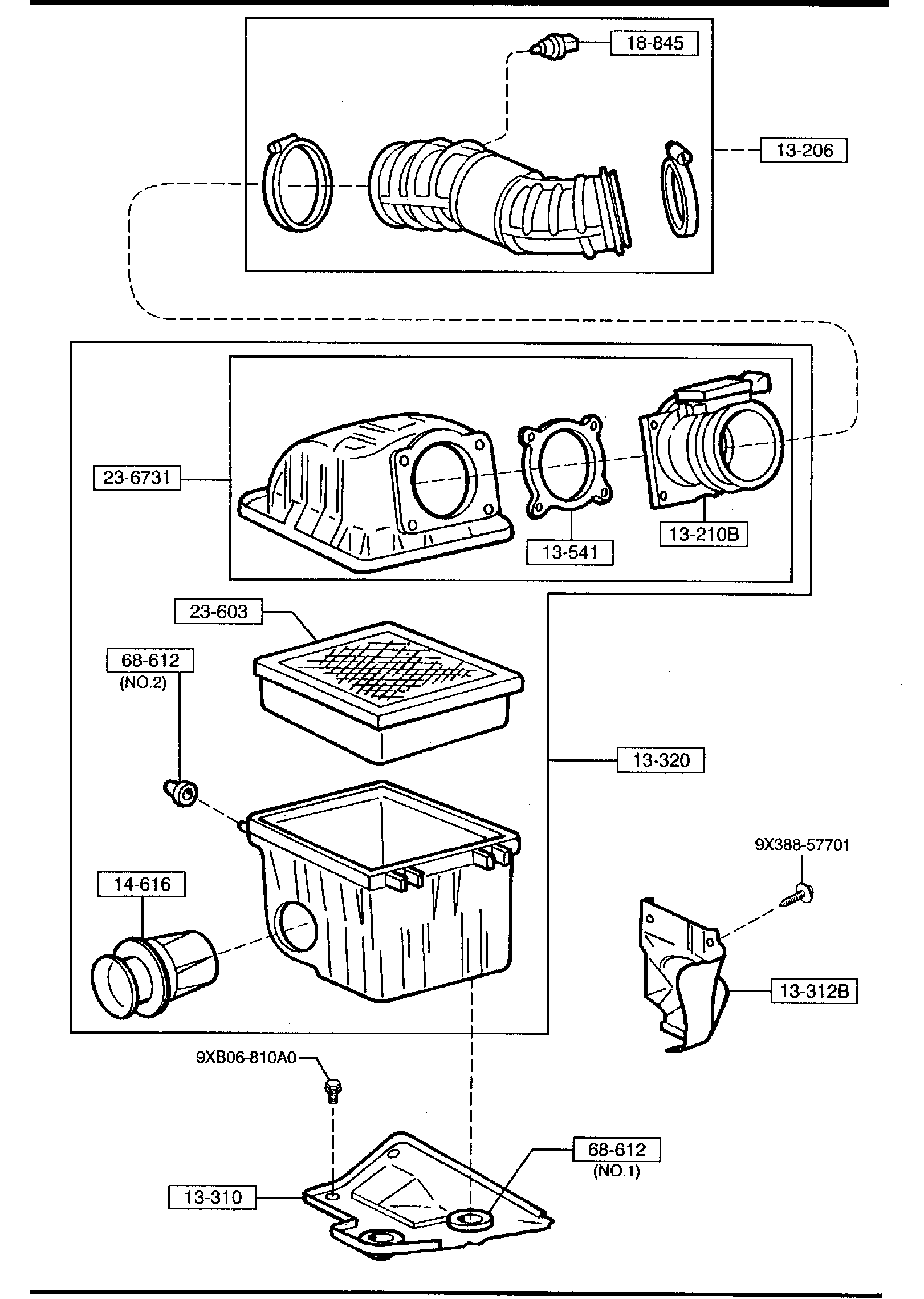 Diagram AIR CLEANER (2500CC) for your Mazda