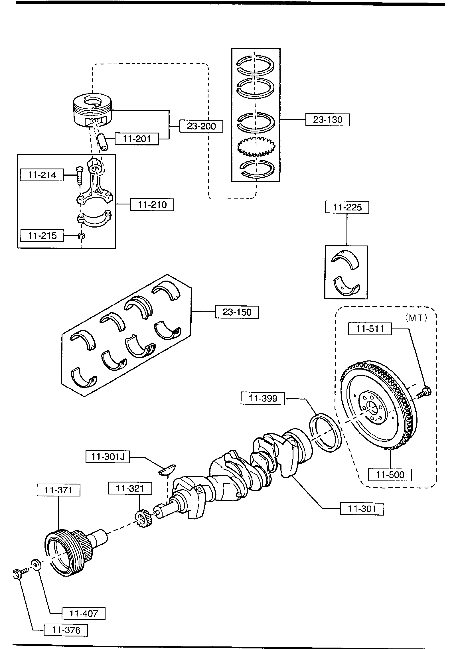 Diagram PISTON,CRANKSHAFT & FLYWHEEL (2500CC) for your 2024 Mazda MX-5 Miata   