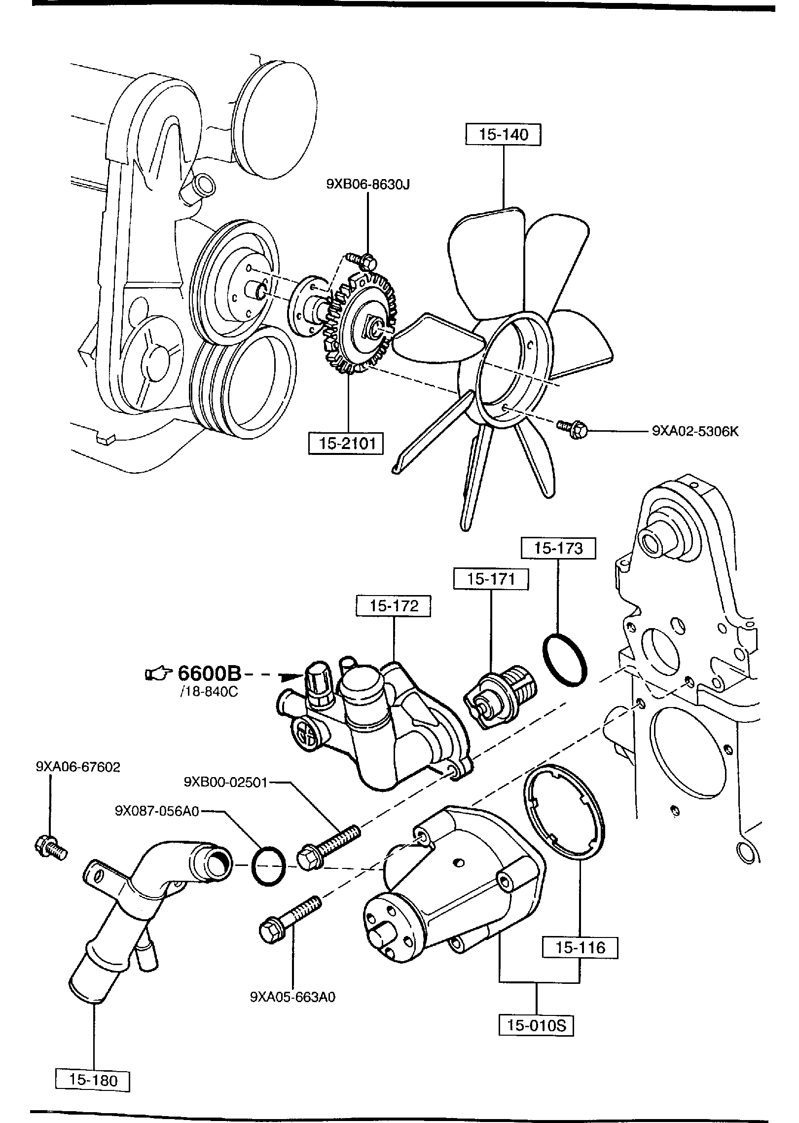 Diagram COOLING SYSTEM (2500CC) for your 2020 Mazda CX-3   