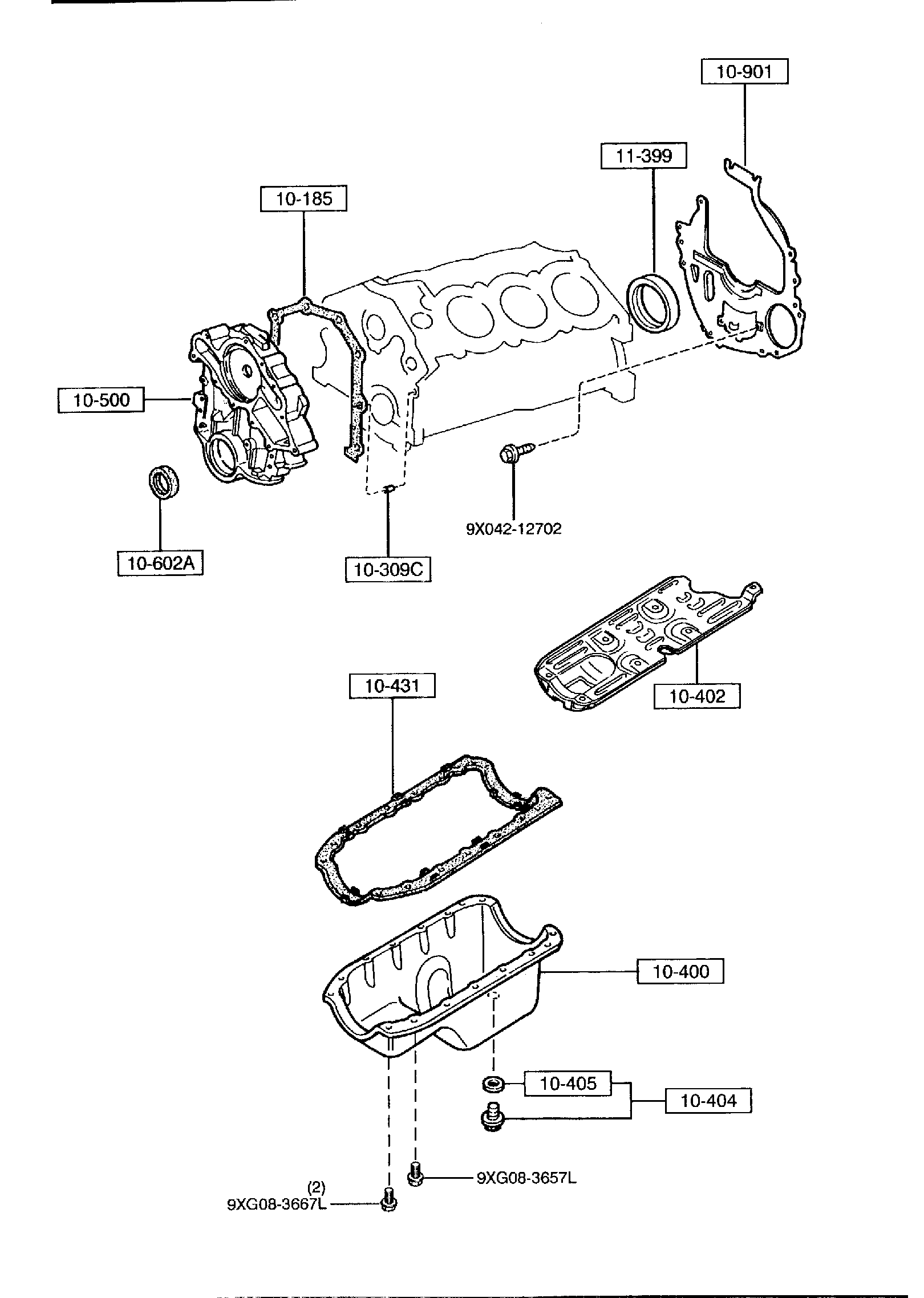 Diagram OIL PAN & TIMING COVER (3000CC) for your 2013 Mazda CX-9   