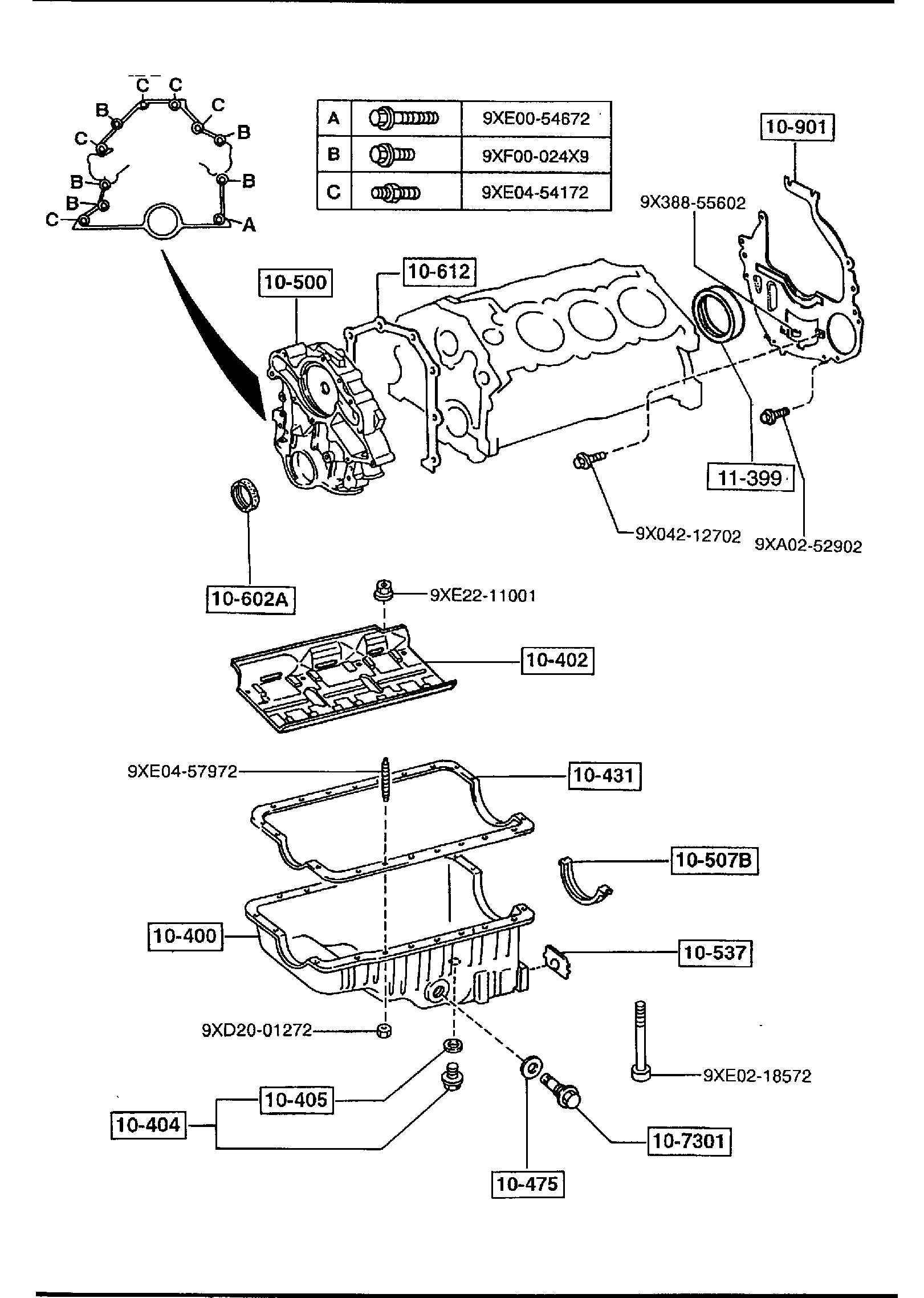 Diagram OIL PAN & TIMING COVER for your 2013 Mazda CX-9   