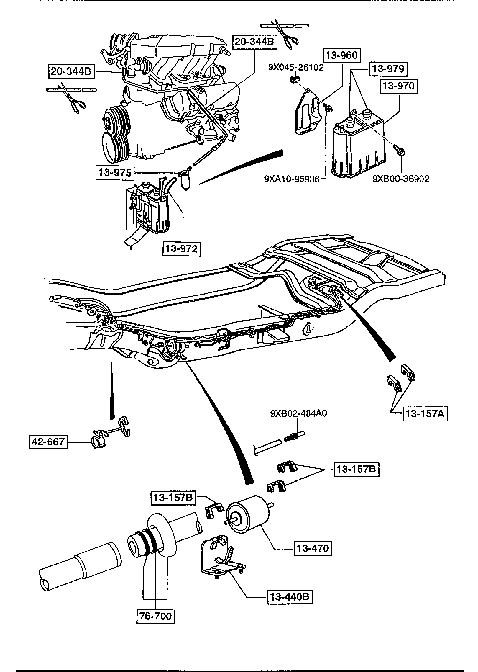 Diagram FUEL SYSTEM-VAPOR CANISTER for your Mazda