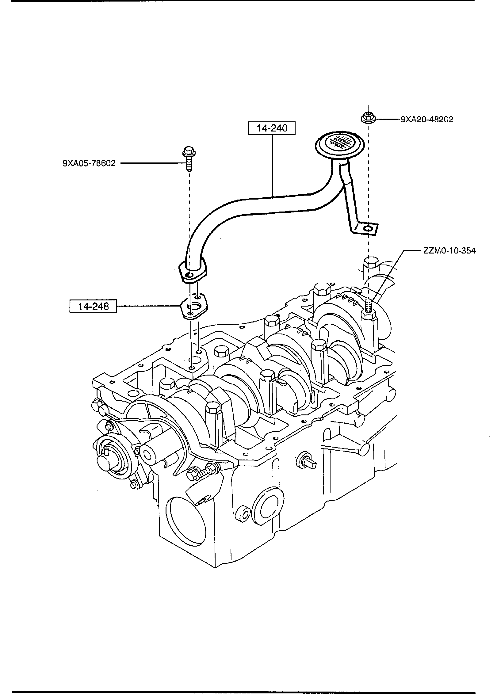 Diagram OIL PUMP & FILTER (2500CC) for your 1999 Mazda B2500   