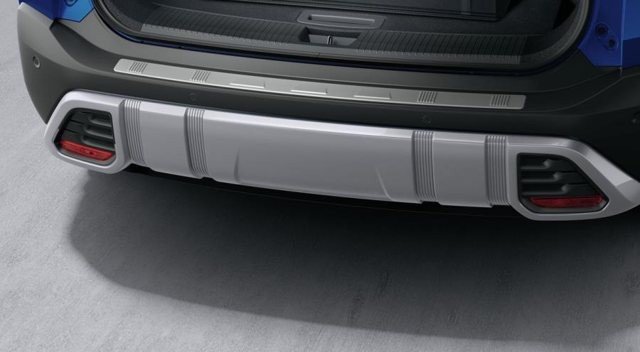 2021 Nissan Rogue Rear Bumper Protector - Satin Chrome. All without Black Applique  Rear - T99B1-6RR1B - Genuine Nissan Accessory