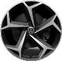View 19" Split 5-Spoke Two-Toned Machined Wheel 8J x 19 Full-Sized Product Image 1 of 3