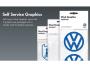 View Classic Vinyl Graphics - Wolfsburg Logo (2 pcs) - Blue Full-Sized Product Image