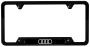 Image of Audi rings license plate frame, black powder coated stainless steel. Constructed from. image for your Audi Q8  