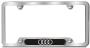 Image of Audi rings license plate frame, brushed stainless steel. Constructed from. image for your Audi