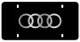 Image of Laser-etched Audi Rings Vanity Plate, black powder coated stainless. Constructed of stainless. image for your Audi A3  