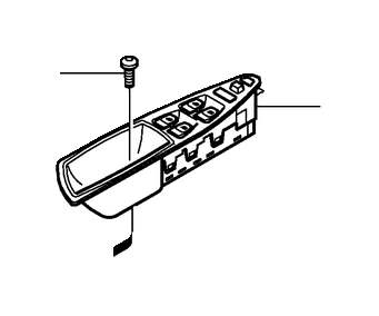 View 30638718 GCP Handle. Cars with Power Windows. Parts Door Panel. (Right, Front, Rear, Off Black) Full-Sized Product Image