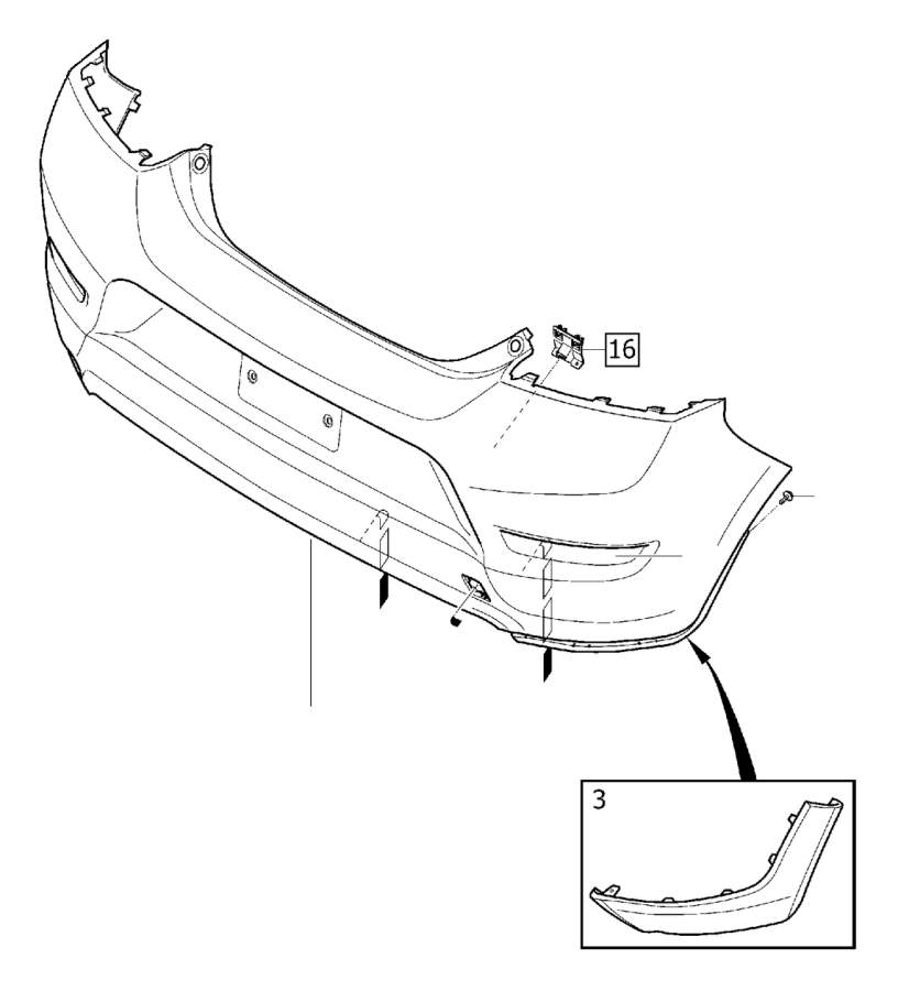 View 31283891 Reflector Plate. Bumper, Body Parts. Bumpers. (Left, Rear) Full-Sized Product Image