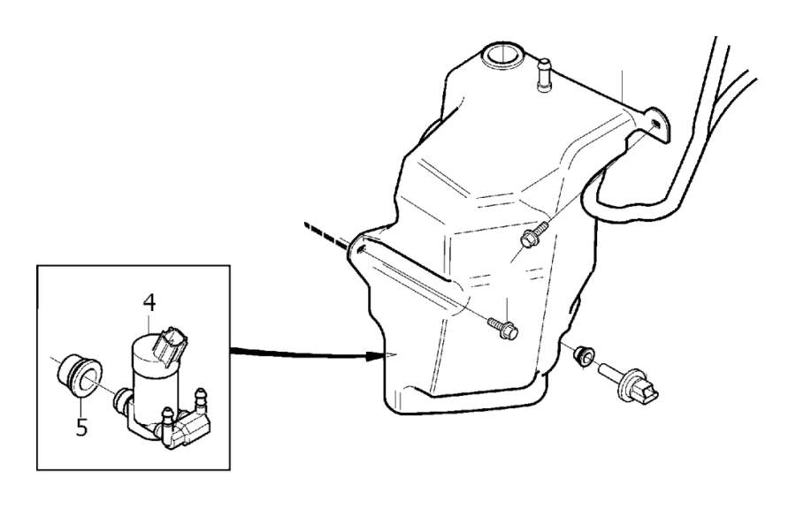 View 30699398 Washer Fluid Reservoir (Front) Full-Sized Product Image
