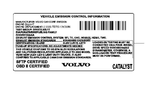 View 30760376 Emission Label Full-Sized Product Image