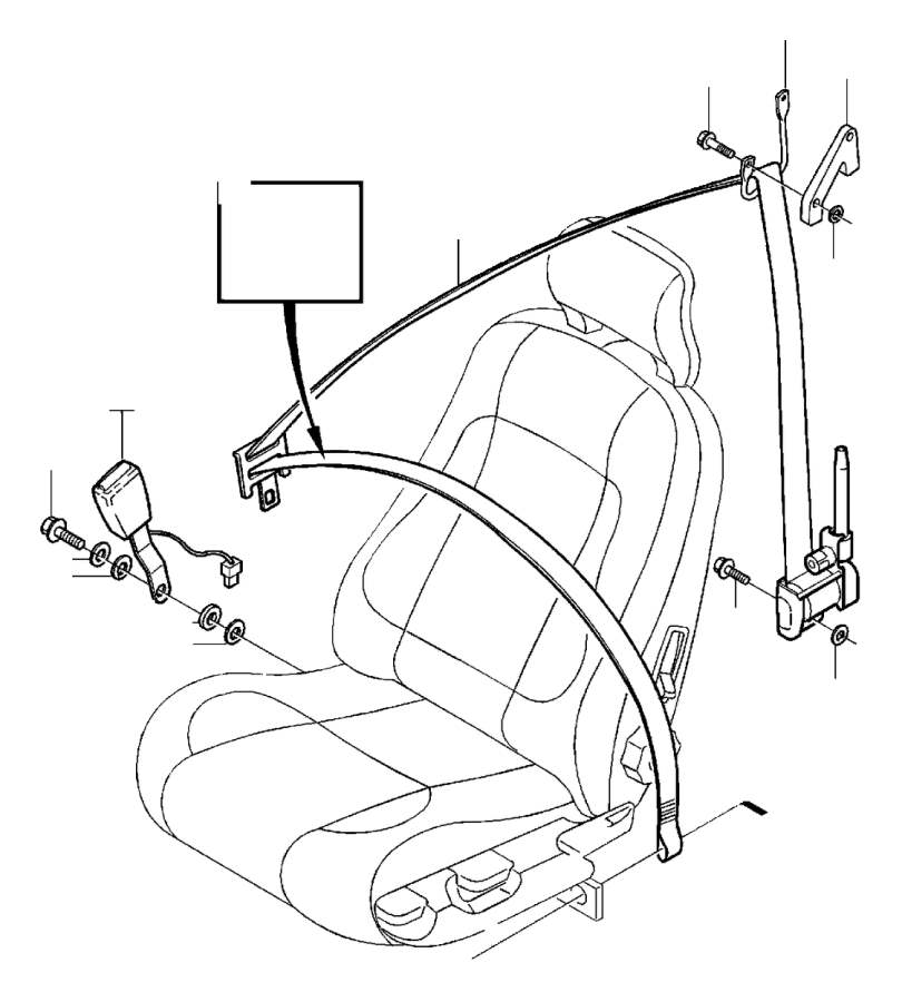 View 8600636 Seat belt, right Full-Sized Product Image
