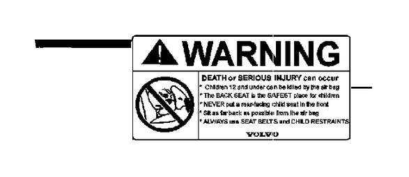 View 9454102 Air Bag Information Label Full-Sized Product Image
