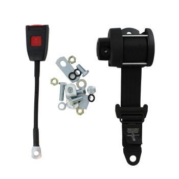 Image of SEAT BELT,INERTIA, BLACK WITH STALK, NO B POST 1968 - 1980 image for your 1966 MG MGB