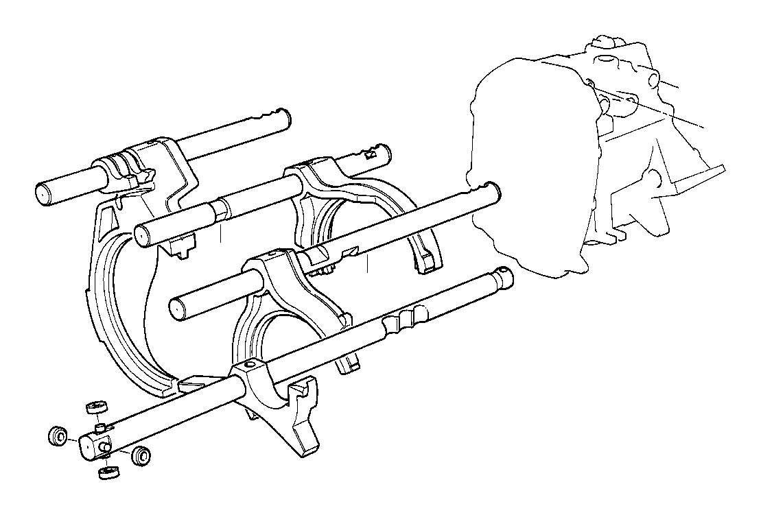 View 23317525595 Shifting rod w/driving dog 3rd/4th gear Full-Sized Product Image