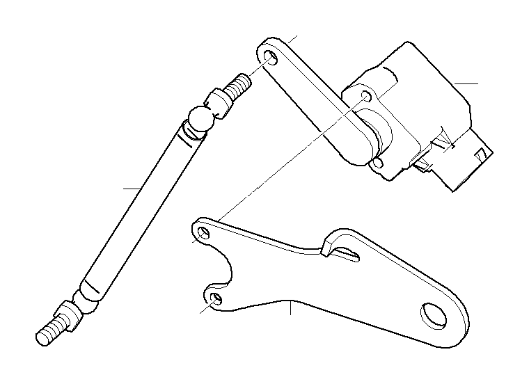 View 37146781061 Right ride height sensor bracket Full-Sized Product Image